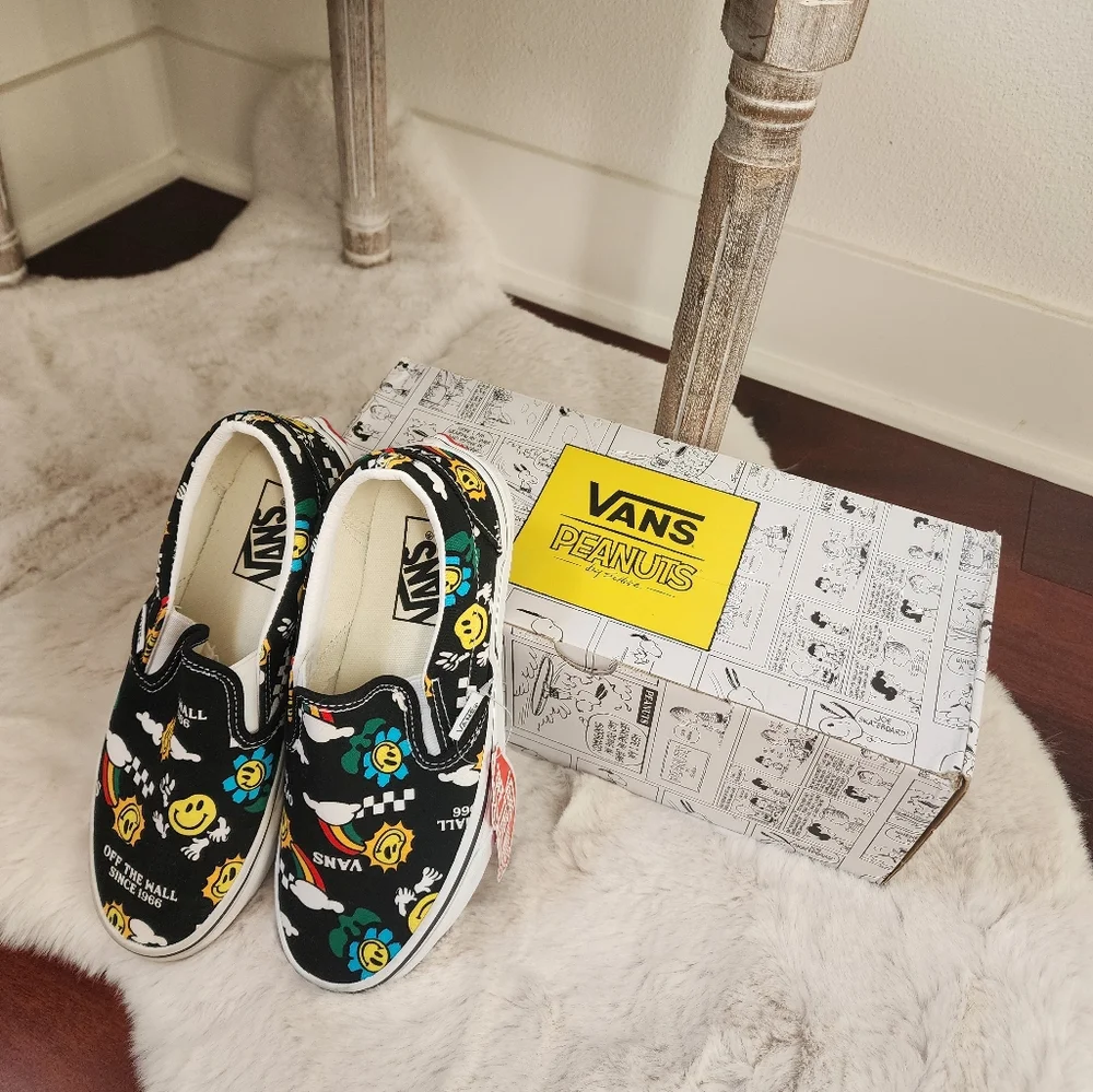 Vans Slip-On Shoes with Smiley Faces Graphics. Happy Vibes. Brand New. Size 7. - Picture 5 of 7